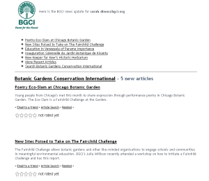 Weekly email alerts