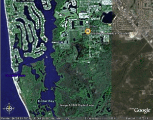 Naples Botanical Garden from space&copy; Google Earth