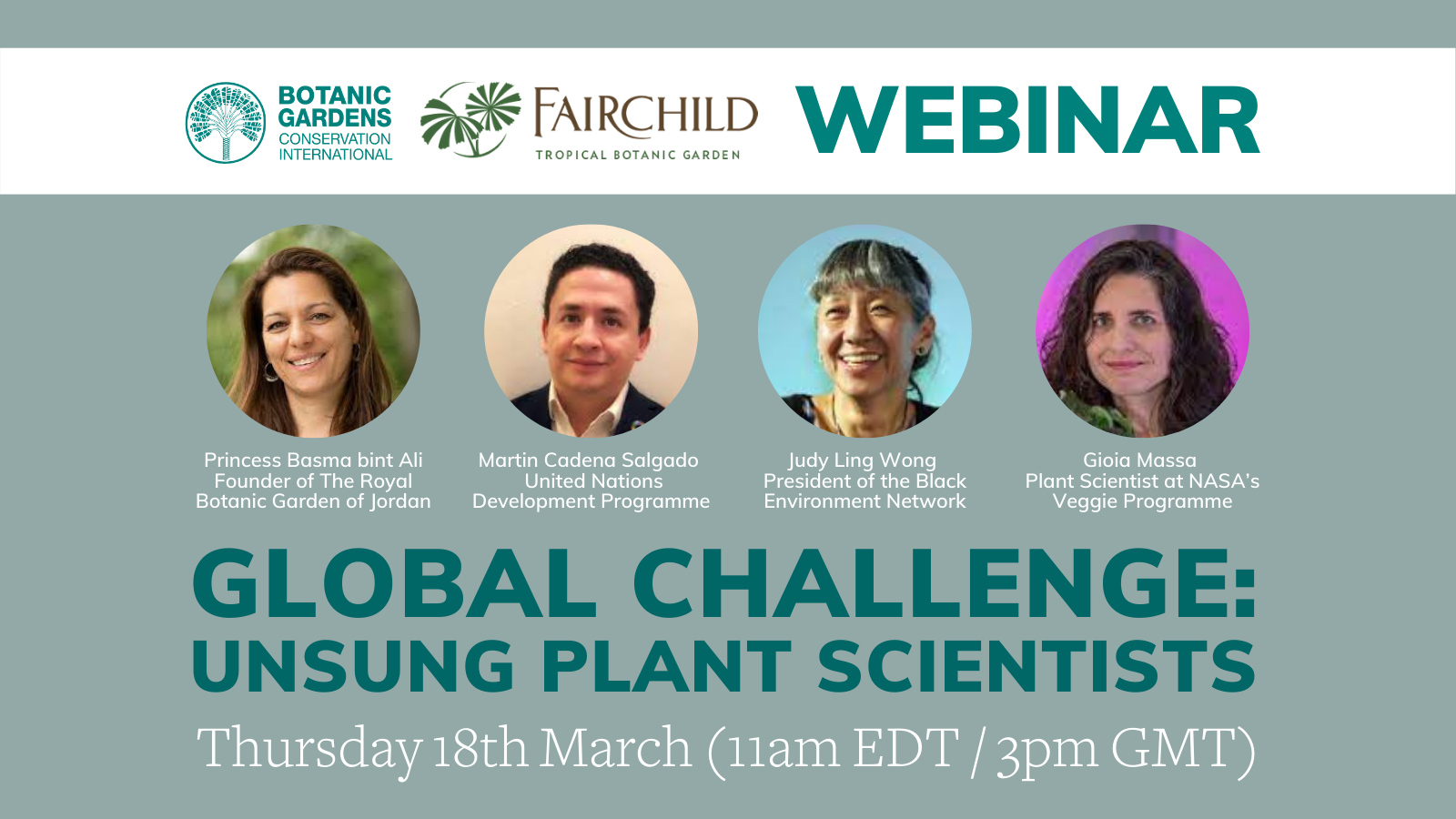 BGCI Webinar Series - Global Challenge: Unsung Plant Scientists webinar ...