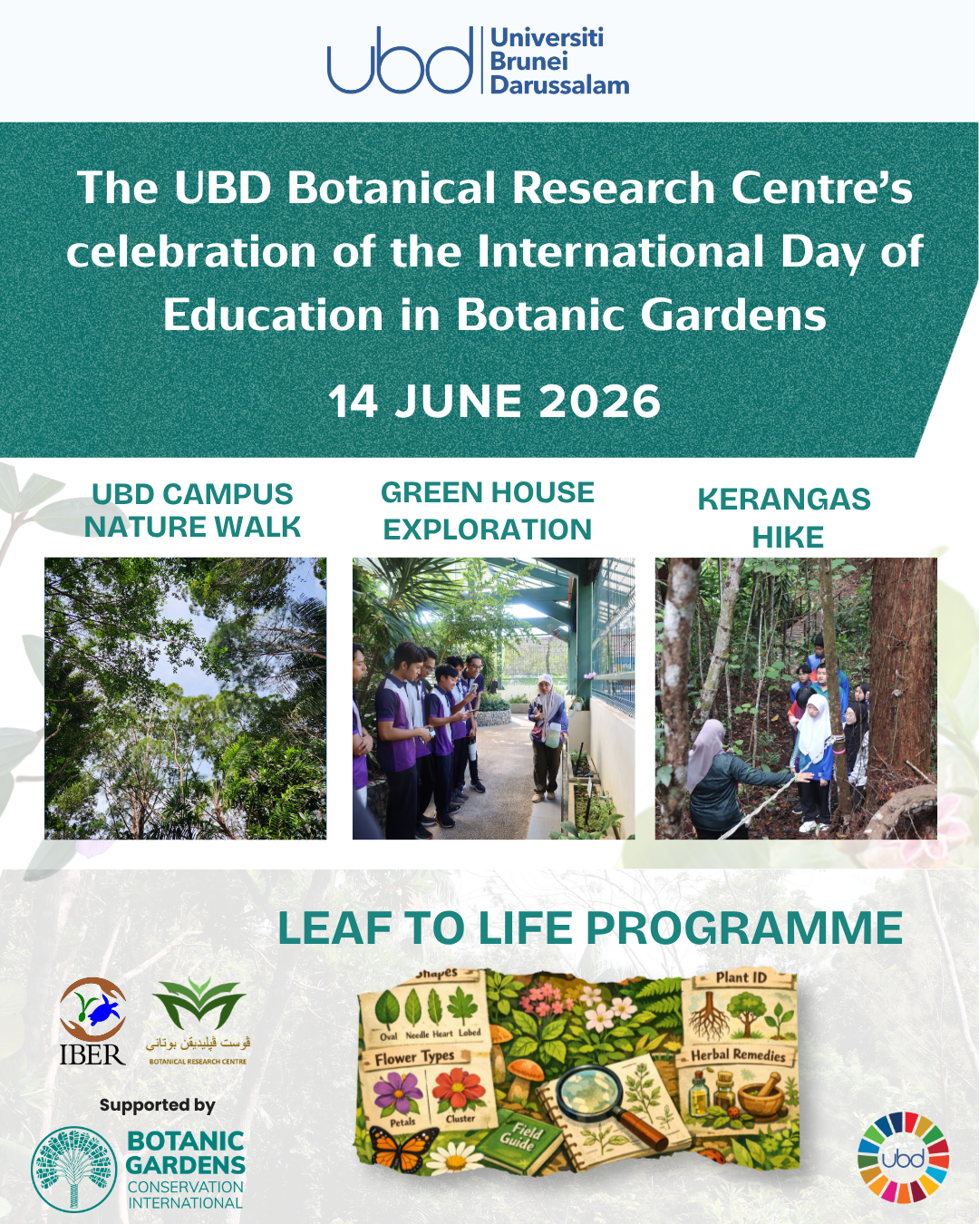 Leaf to Life promotional flyer (UBD Botanical Research Centre)